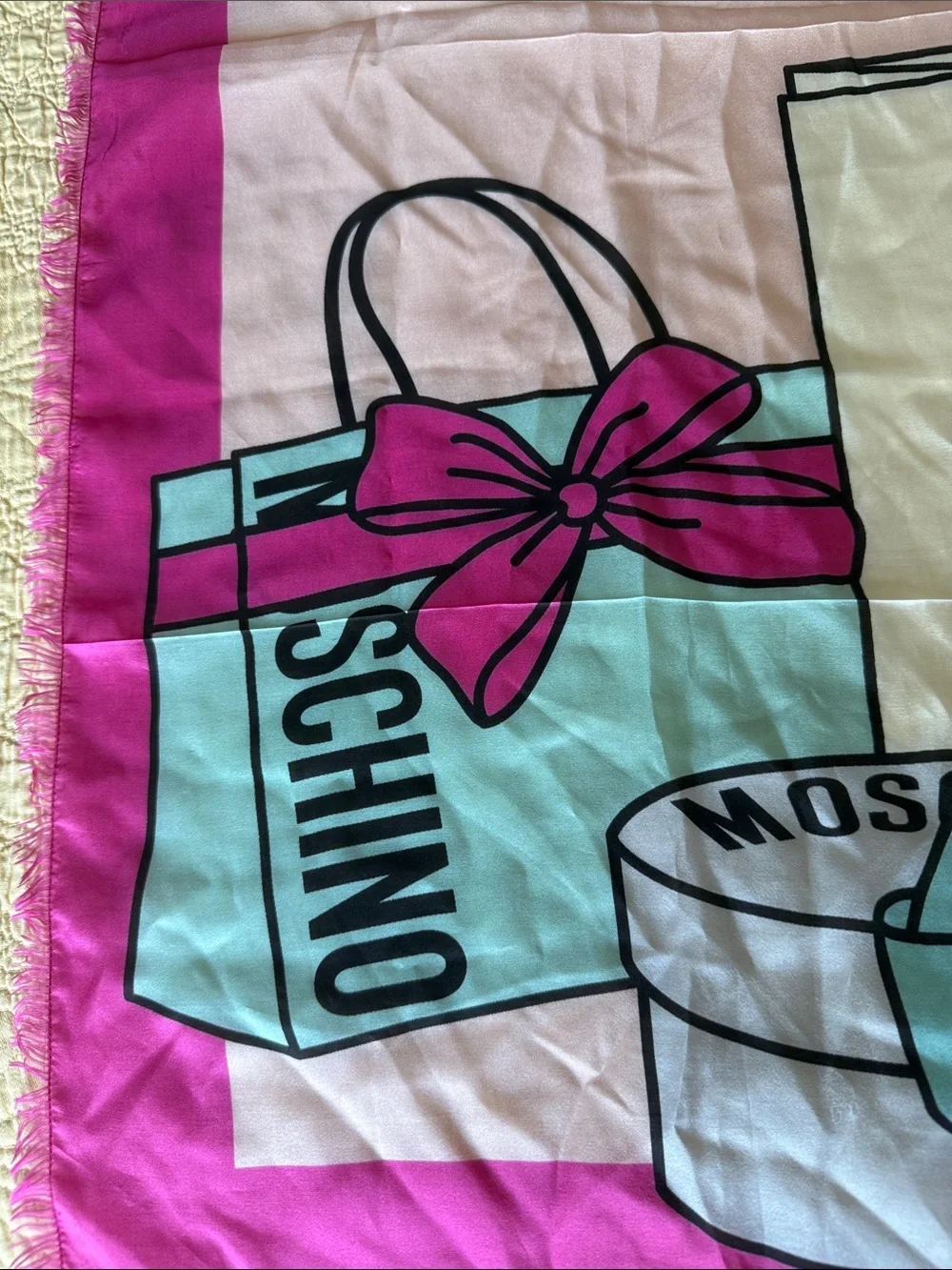 Moschino Teddy silk scarf